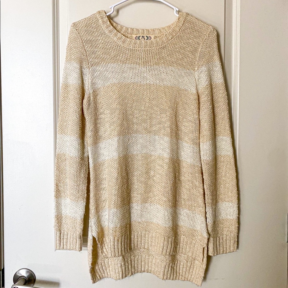 White/Tan Target Sweater